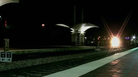 Freight Train Night 2 Stock Footage 20495169
