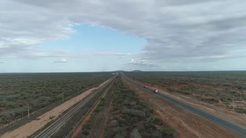 Freight Train on the original Kenya Lunatic Line Video stock 329184379