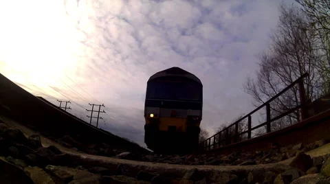 Freight train over camera 01 Video stock 46052010