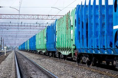 Freight train is parked Stock Photos