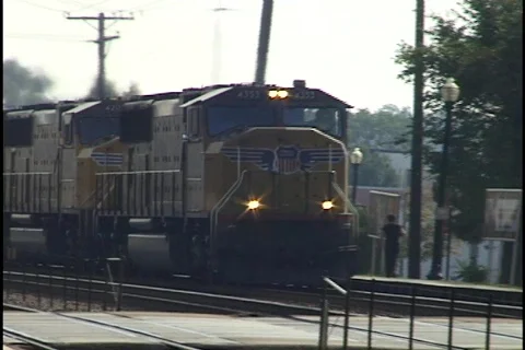 Freight Train Passes 2 Stock Footage 297599