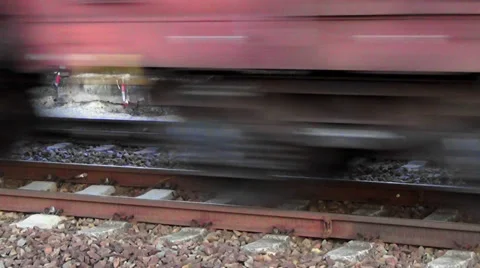 Freight train passing by close up Stock Footage 35560100