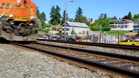 Freight train passing close up Stock-Footage 52456804