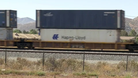 Freight train passing Stock-Footage 73889943