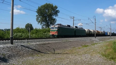 Freight train passing by. Stock Footage 112282664