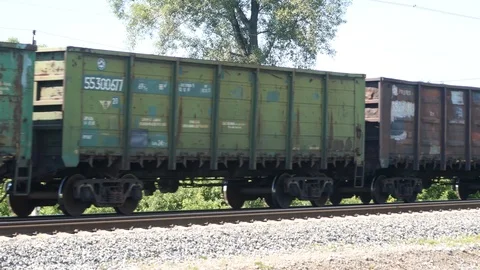 Freight train passing by. Stock Footage 112282687