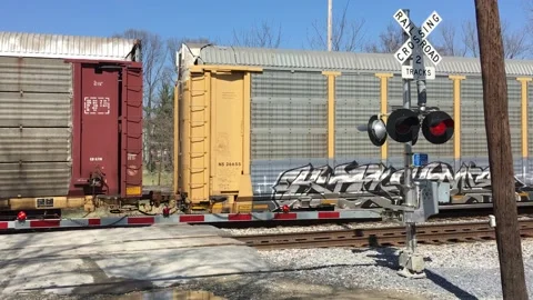 Freight train passing Video stock 169737099