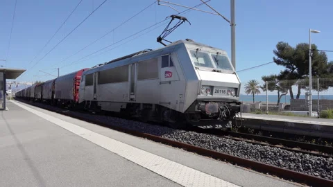 Freight train passing Stock Footage 220876442