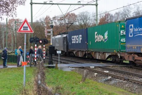 Freight train passing Stock Photos