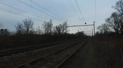 Freight train is passing through the country Stock Footage 61088473
