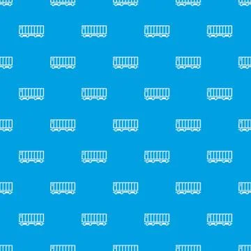 Freight train pattern vector seamless blue Stock Illustration