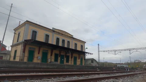 Freight train pulled by a Renfe company locomotive Stock Footage 196180280