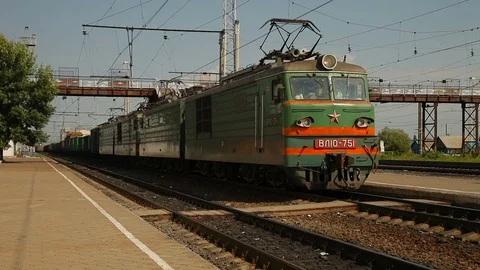 Freight train railroad Stock Footage 69860471