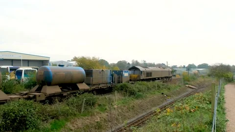Freight train on the railway line 스톡 동영상 221419301