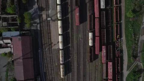 Freight train at the railway station 5 스톡 동영상 331380322