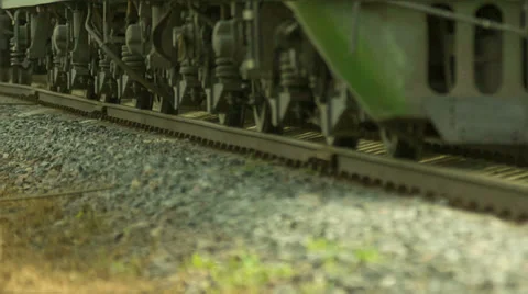 Freight train rides by rail Stock Footage 39098277