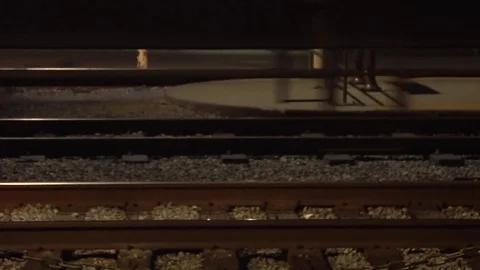 Freight Train Rolls By Close Stock Footage 79049540