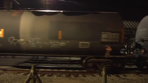 Freight Train Rolls By Stock Footage 79049570