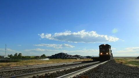 Freight Train in Rural Colorado Stock Footage