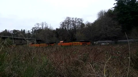 Freight Train in Shoreline, Washington Stock Footage 172312862