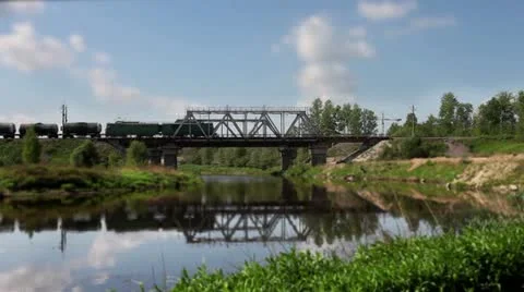 Freight train time lapse Stock Footage 11395735