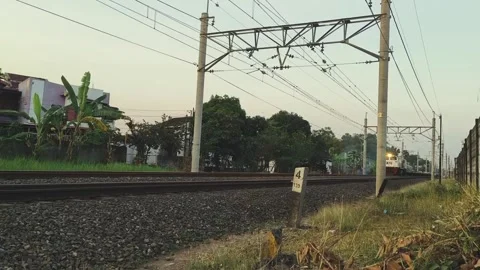 Freight train, train running on rails, point of view from front Stock Footage 246372574