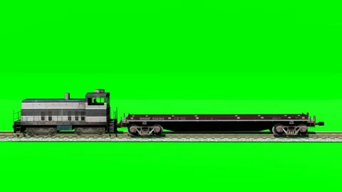 Freight Train Wagon Animation Green Screen Stock Footage 320828043