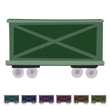Freight train wagon carrying cargo goods graphic Stock Illustration