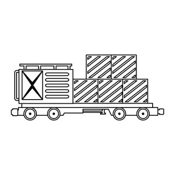 Freight train wagon with containers logistic service Stock Illustration