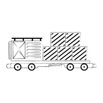 Freight train wagon with containers logistic service Stock Illustration