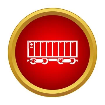 Freight train wagon delivery transportation logistics icon Stockillustratie