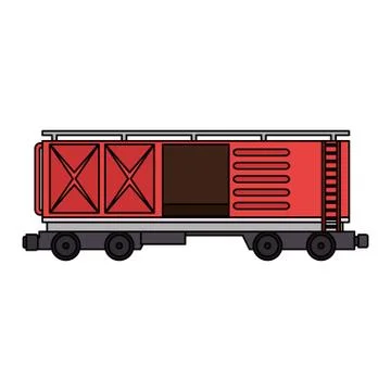 Freight train wagon logistic service Stock Illustration