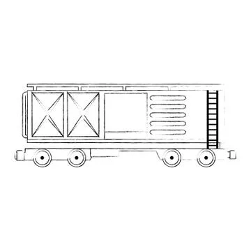 Freight train wagon logistic service Stock Illustration