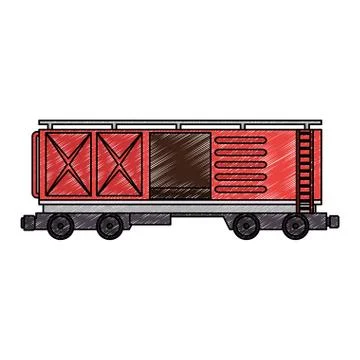Freight train wagon logistic service Stock Illustration