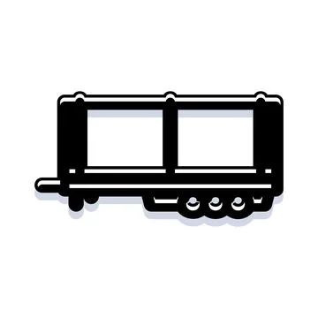 Freight train wagon moving cargo by railway Stock Illustration