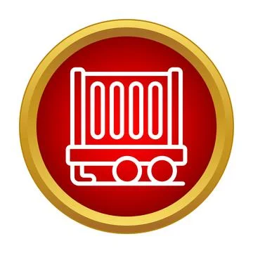 Freight train wagon outline symbol button 스톡 일러스트
