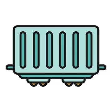 Freight train wagon rail transport cartoon icon Stock Illustration