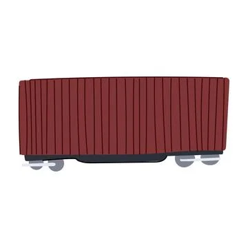 Freight train wagon transporting cargo for logistics industry Stock Illustration