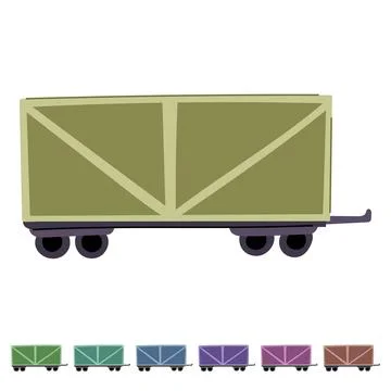 Freight train wagon transporting cargo graphic Stock Illustration