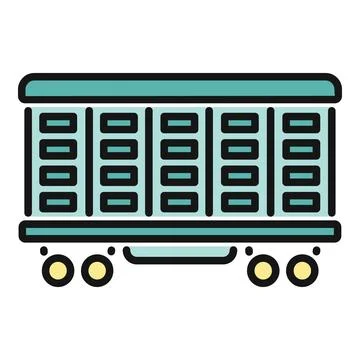 Freight train wagon transporting cargo illustration Stock Illustration