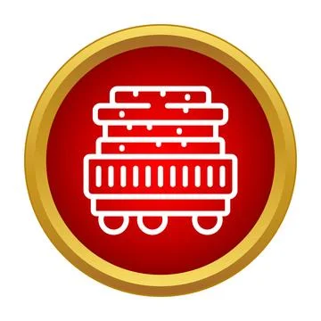 Freight train wagon transporting coal cargo icon Stock Illustration
