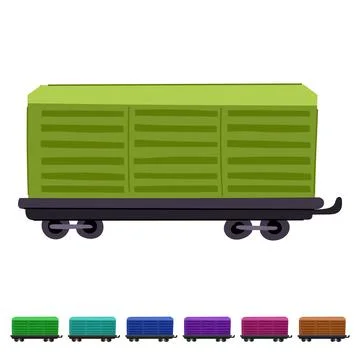 Freight train wagon vector for cargo shipping graphic Stock Illustration