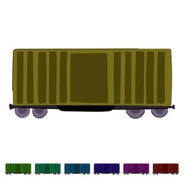 Freight train wagon vector depicting cargo shipping graphic Stock Illustration