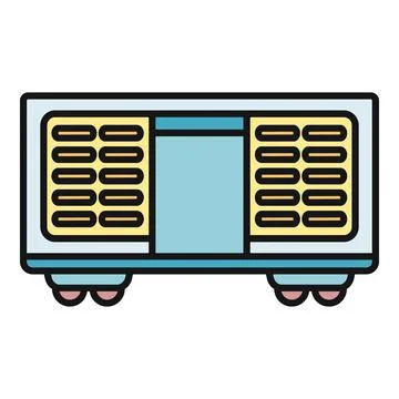 Freight train wagon vector icon illustrating cargo transport Stock Illustration