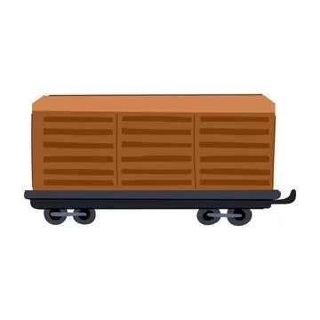 Freight train wagon vector illustration for cargo shipping Stock Illustration