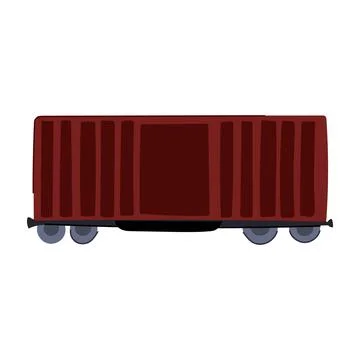 Freight train wagon vector illustration depicting cargo shipping Stock Illustration