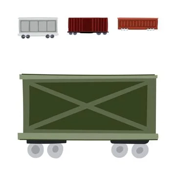 Freight train wagons carrying cargo transportation concept Stock Illustration