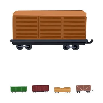 Freight train wagons delivering goods and cargo Stock Illustration