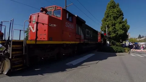 Freight train in West Vancouver BC Canada Stock Footage 45488334