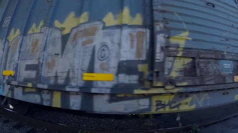 Freight train in West Vancouver BC Canada Stock Footage 45488567